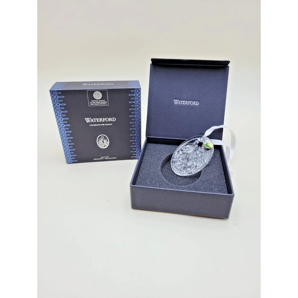 Waterford Nativity Ornament 2020 Clear Crystal Holy Family 470230
